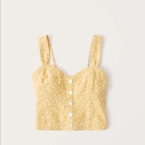 Abercrombie pleated wide strap button-through cami